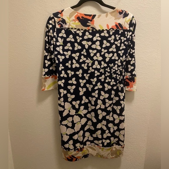 Diane Von Furstenberg Silk Mixed Floral Front Tie Mini Dress - Picture 8 of 11